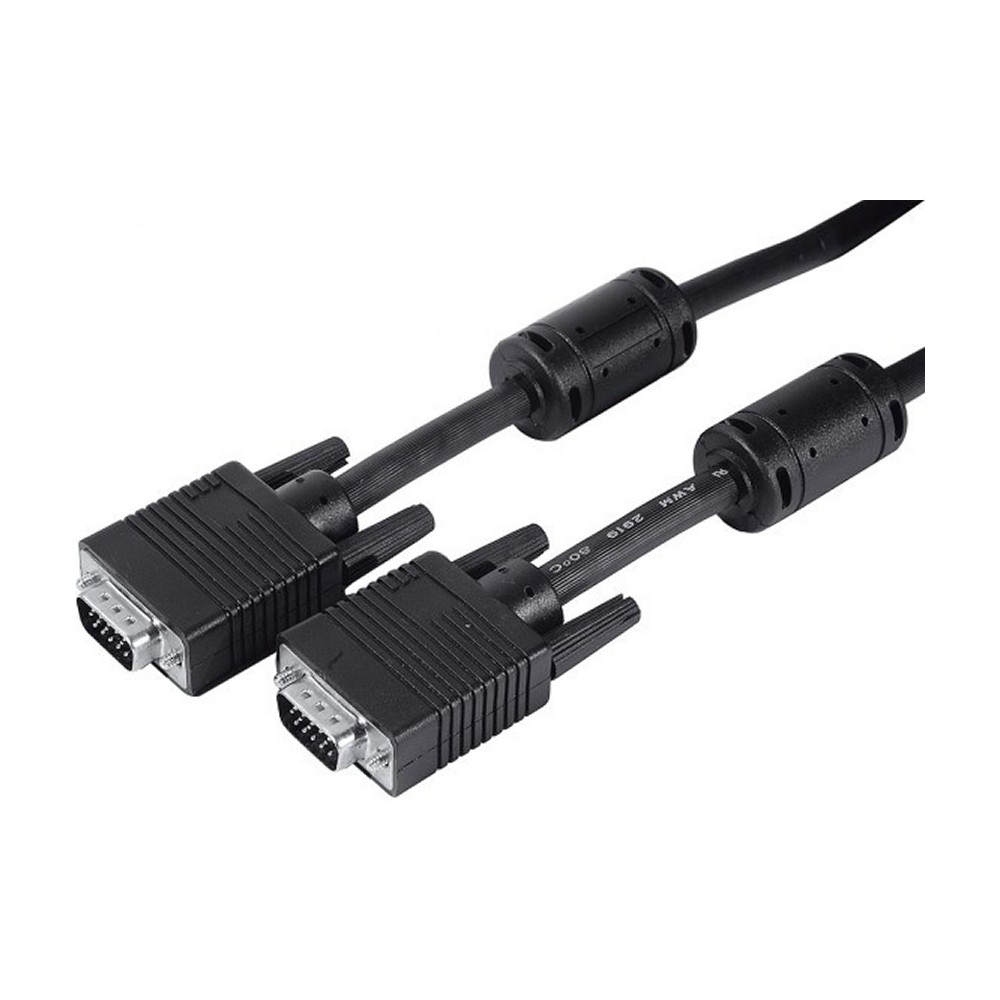 Câble Vidéo Coaxial VGA 5 M Avec Audio - Haute Résolution | Connecteurs HD15 M/M | Anti-interférences EMI