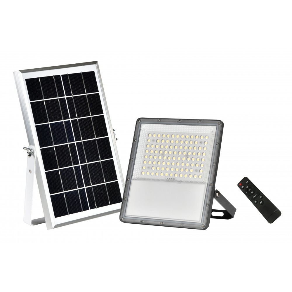Projecteur LED Solaire 10W 100lm/W IP65 avec Télécommande , FCPRY-SLR10-RMC , led solaire ip65,