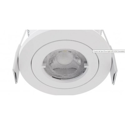 Spot Downlight LED 6.5W Orientable Rond Blanc IP65 Coupe Ø68 mm