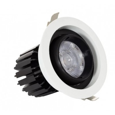 Spot LED Downlight COB Rond Orientable 360º (UGR19) High Lumen Expert Color No Flicker CRI90 18W Coupe Ø 115mm