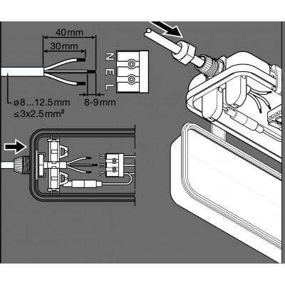 Réglette Étanche pour deux Tubes LED de 150 cm de LEDVANCE , réglette étanche vide 1500 2 tubes ,  reglette vide deux tube ,