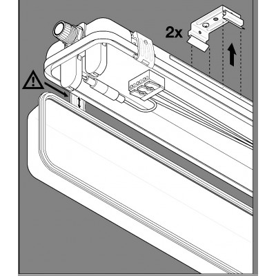 Réglette Étanche pour deux Tubes LED de 150 cm de LEDVANCE , réglette étanche vide 1500 2 tubes ,  reglette vide deux tube ,