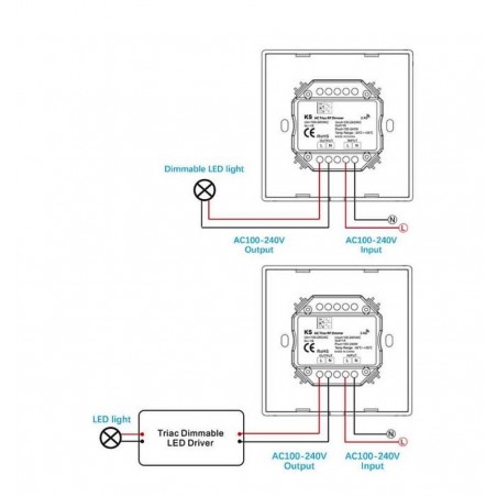Lot De 2 Variateurs De Lumière Muraux + Télécommande Infrarouge – Neuf