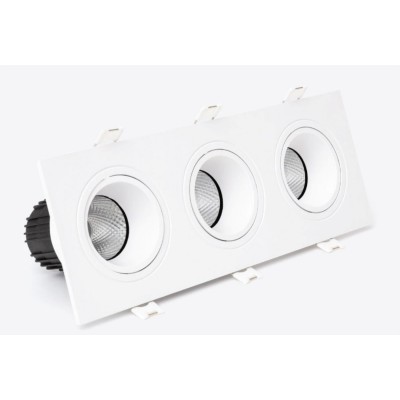 Downlight Carré Inclinable LED 27W Dimmable Coupe 235x75 mm