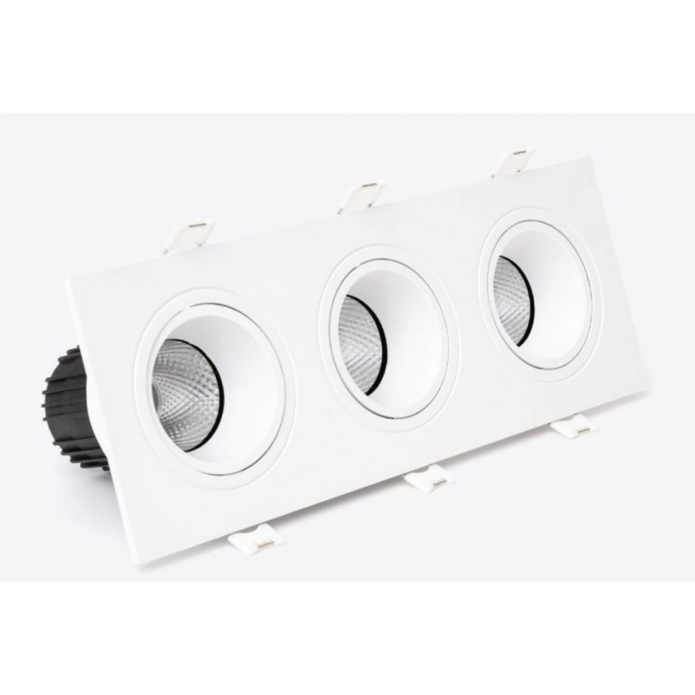 Downlight Carré Inclinable LED 27W Dimmable Coupe 235x75 mm