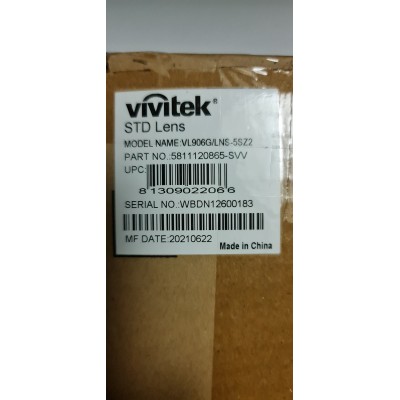 Focale standard vidéoprojecteur Vivitek VL906G , objectif standard vivitek,