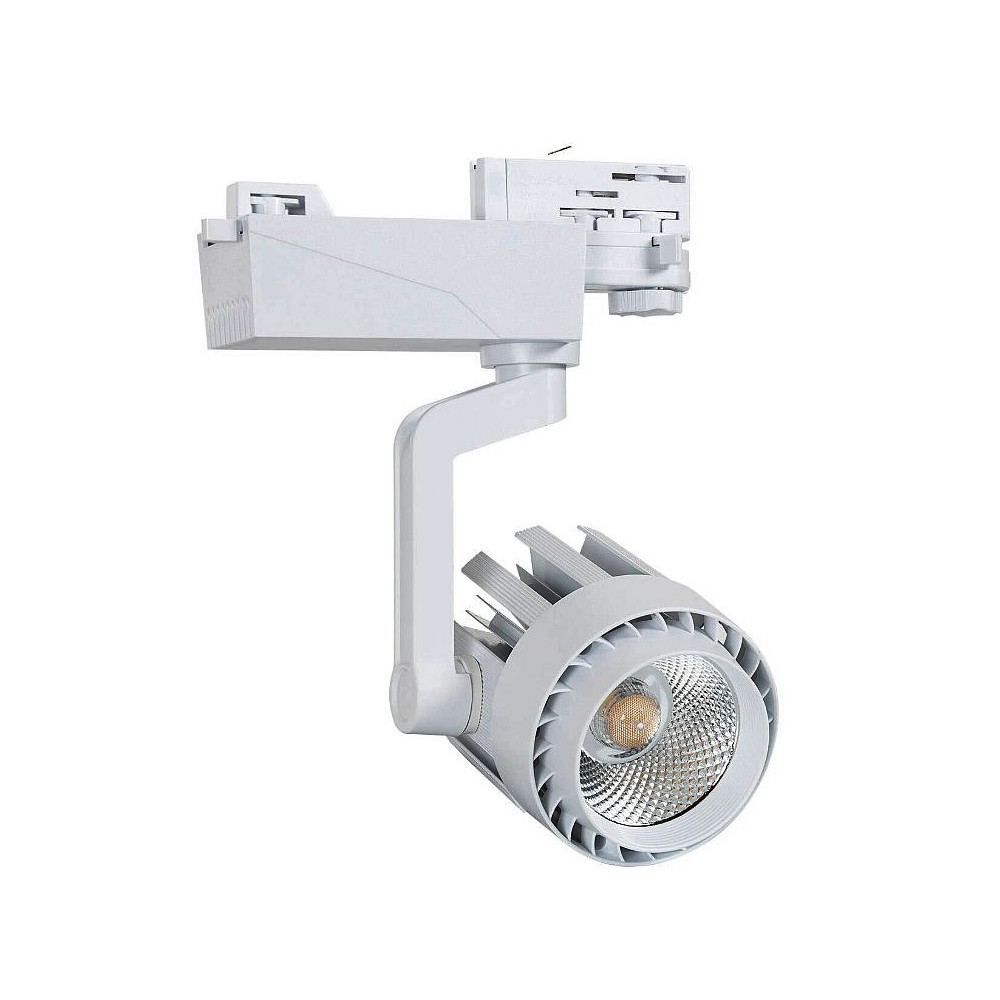 Spot LED Rail Triphasé 30W Dora , éclairage rail triphasé , projecteur rail triphasé , eclairage boutique , spot led magasin ,