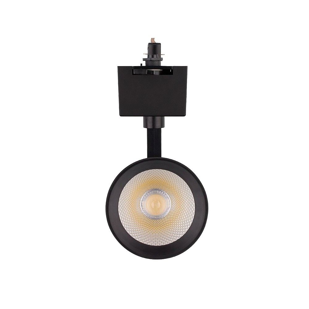 Spot LED Rail Triphasé 30W Vulcan Noir 3000K - Éclairage Accentué Blanc Chaud
